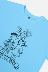 Adult 40Th Anniversary Graphic T-Shirt Sky Blue-4