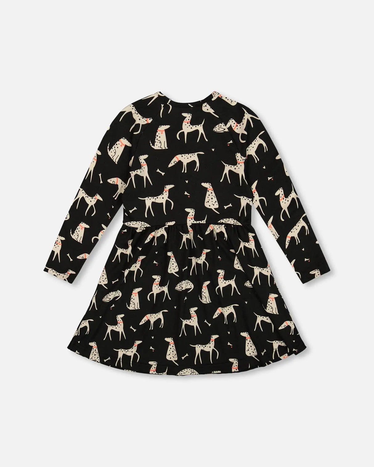 Half Button Jersey Dress Black Dalmatian Print | Deux par Deux | Jenni Kidz