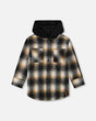 Hooded Polar Fleece Shirt With Hood Black, Blue And Off-White | Deux par Deux | Jenni Kidz