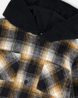 Hooded Polar Fleece Shirt With Hood Black, Blue And Off-White | Deux par Deux | Jenni Kidz