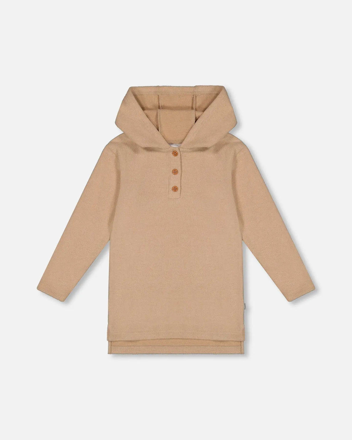 Hooded Rib Tunic Beige | Deux par Deux | Jenni Kidz