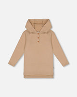 Hooded Rib Tunic Beige | Deux par Deux | Jenni Kidz