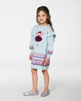 Intarsia Knit Dress Light Blue | Deux par Deux | Jenni Kidz