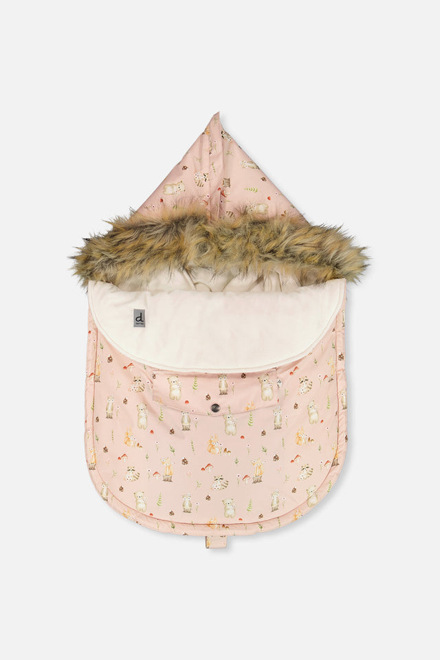 Bunting Bag For Car Seats & Strollers Pink Animal Print-0