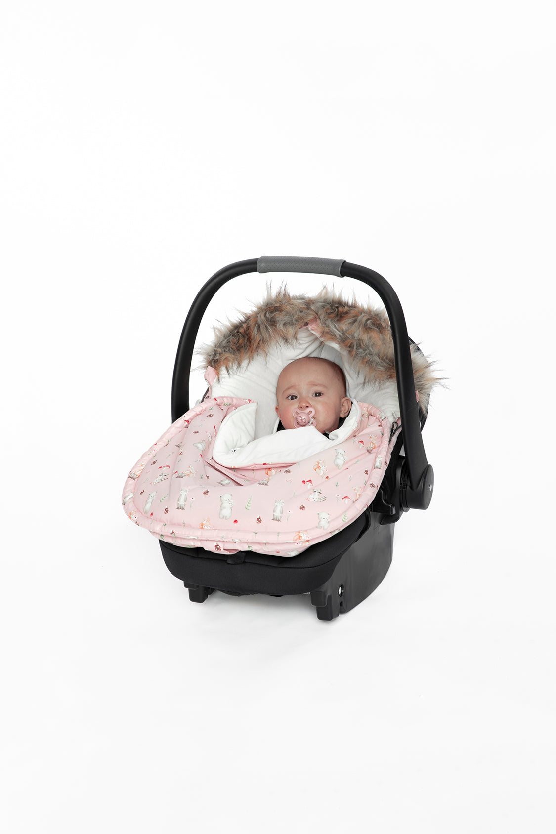 Bunting Bag For Car Seats & Strollers Pink Animal Print-1