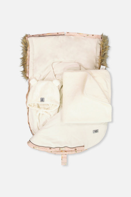Deux par Deux Bunting Bag For Car Seats & Strollers Pink Animal Print