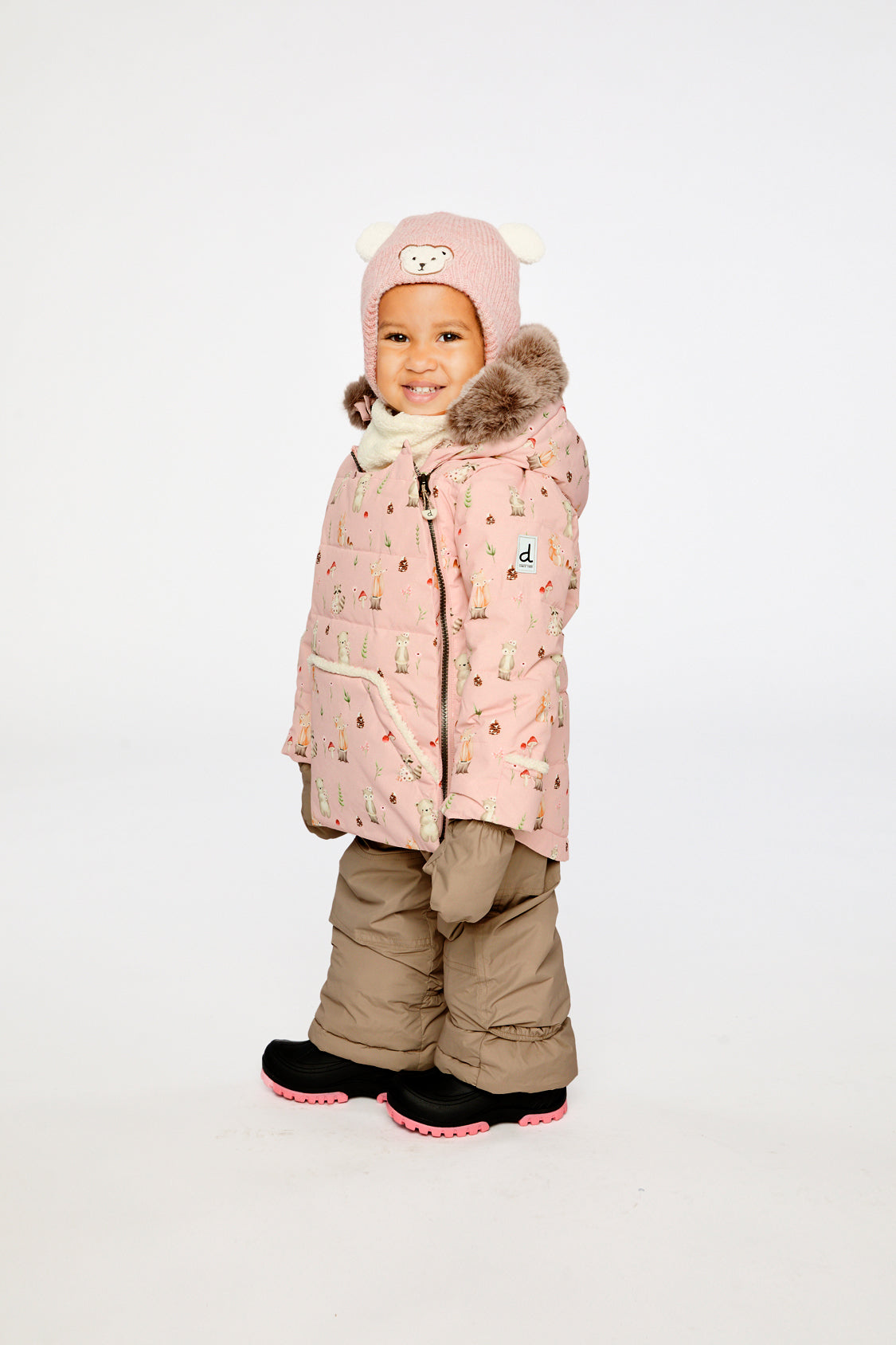 Baby Two Piece Snowsuit Pink Animal Print-2