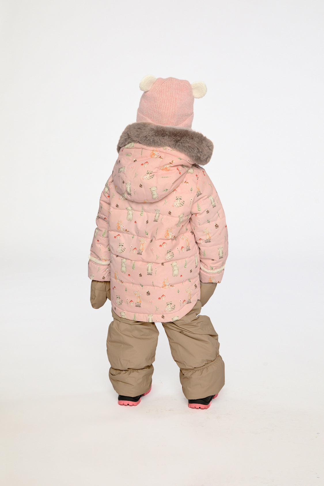 Baby Two Piece Snowsuit Pink Animal Print-3