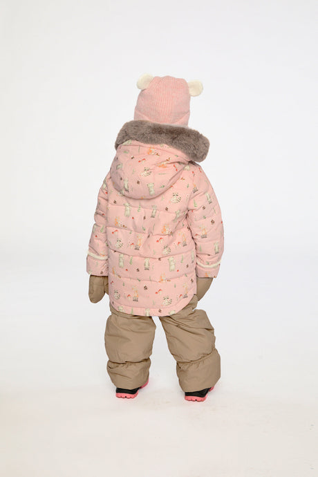 Baby Two Piece Snowsuit Pink Animal Print-3