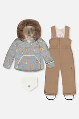 Baby Two Piece Snowsuit Blue Animal Print-0