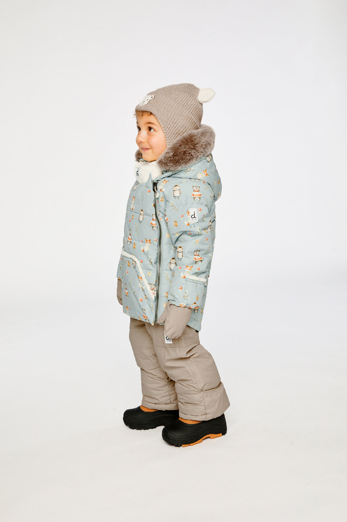 Baby Two Piece Snowsuit Blue Animal Print-2