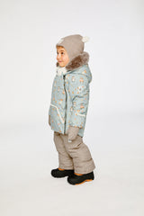 Baby Two Piece Snowsuit Blue Animal Print-2