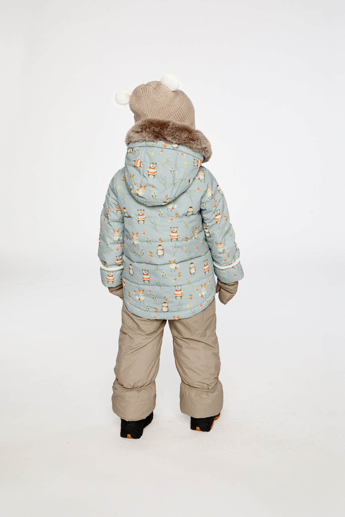 Baby Two Piece Snowsuit Blue Animal Print-3