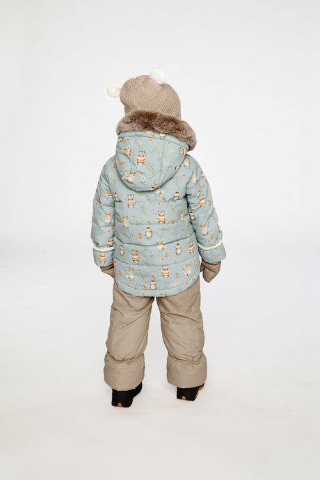 Baby Two Piece Snowsuit Blue Animal Print-3