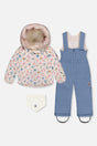 Baby Two Piece Snowsuit White With Floral Print-0
