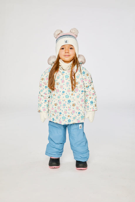 Baby Two Piece Snowsuit White With Floral Print-1