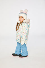 Baby Two Piece Snowsuit White With Floral Print-2