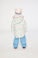 Baby Two Piece Snowsuit White With Floral Print-3