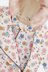Deux par Deux white floral baby snowsuit, alternate view 4