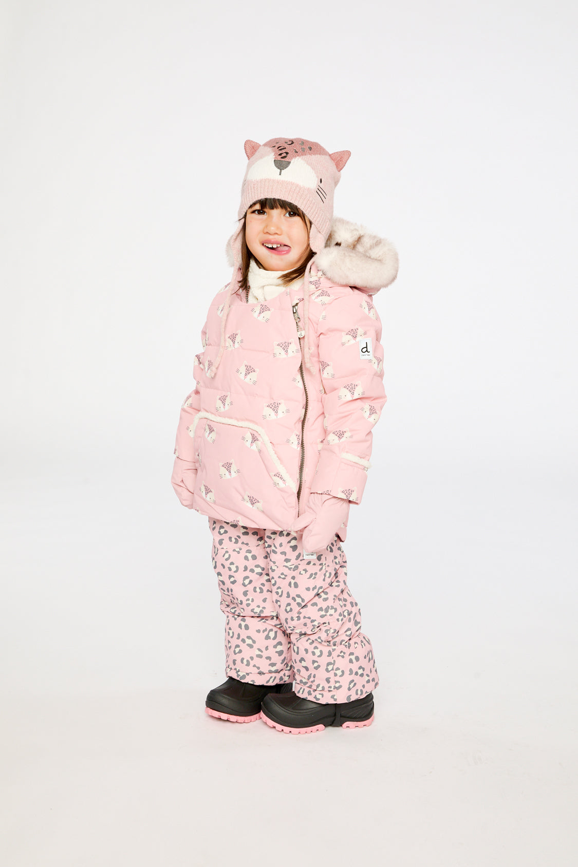 Baby Two Piece Snowsuit Rose Leopard Print-4
