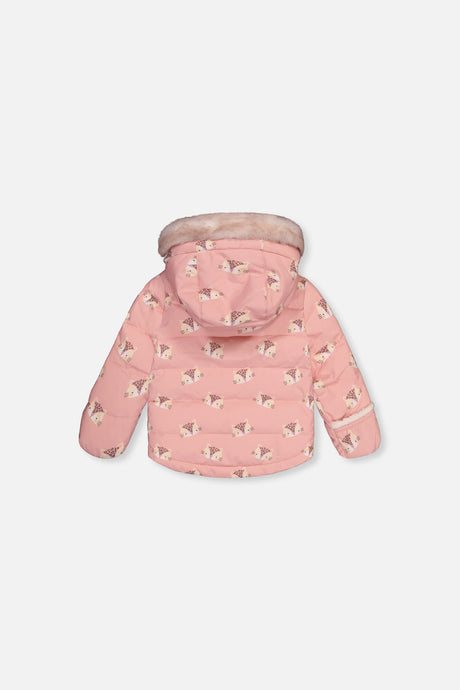 Deux par Deux rose leopard baby snowsuit, alternate view 3