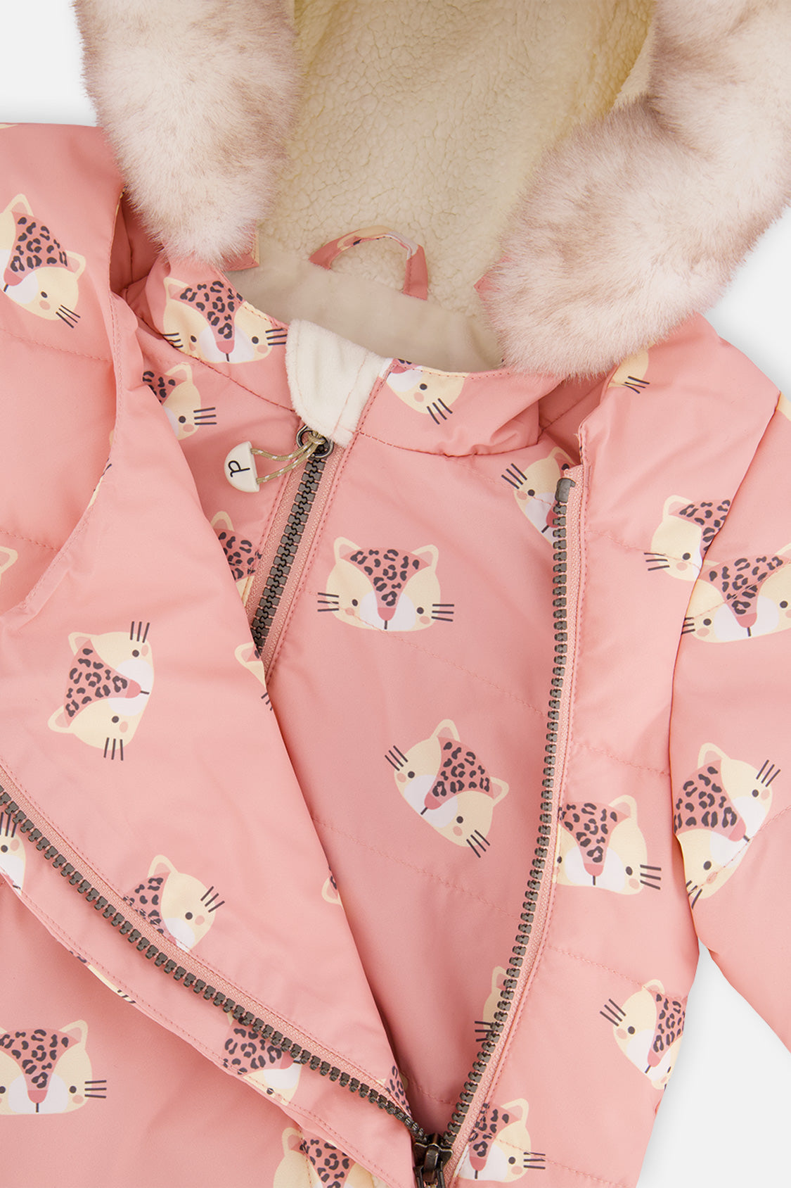 Deux par Deux rose leopard baby snowsuit, alternate view 4