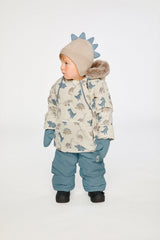 Baby Two Piece Snowsuit Blue Dinosaur Print-1