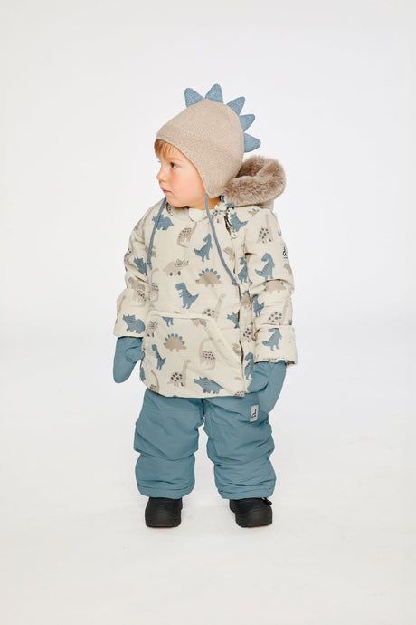 Baby Two Piece Snowsuit Blue Dinosaur Print-1