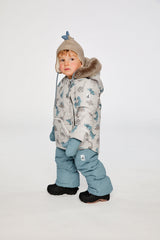 Baby Two Piece Snowsuit Blue Dinosaur Print-2