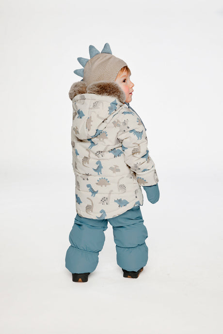 Baby Two Piece Snowsuit Blue Dinosaur Print-3