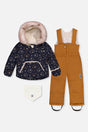 Baby Two Piece Snowsuit Blue Printed Teddy Bears-0