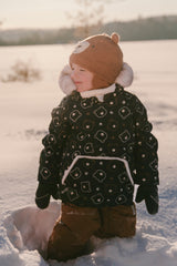 Baby Two Piece Snowsuit Blue Printed Teddy Bears-1