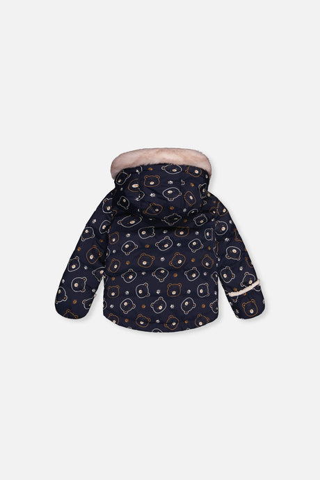 Deux par Deux blue teddy bear baby snowsuit, alternate view 3