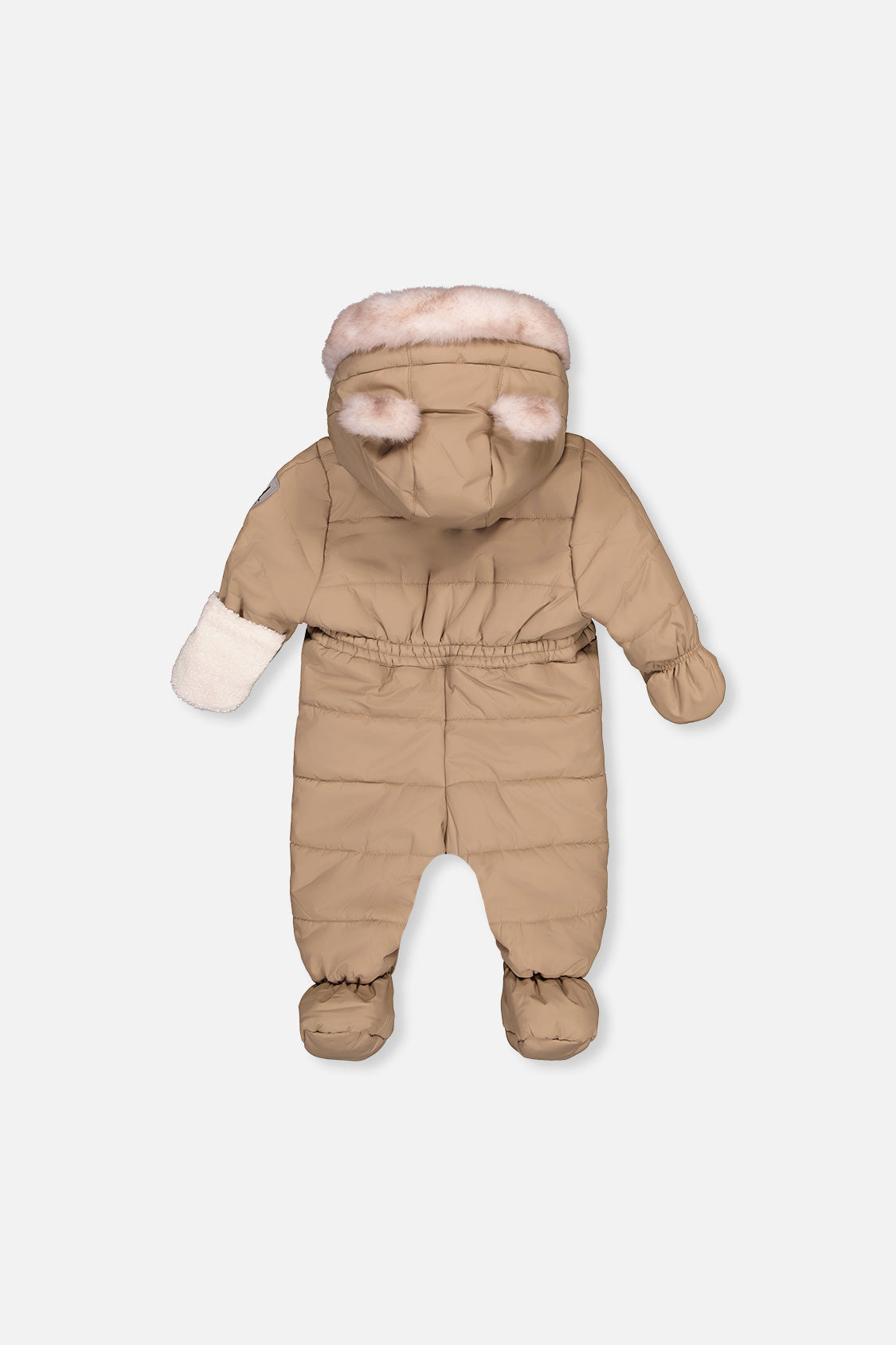 Baby One Piece Snowsuit For Car Seats Taupe-1