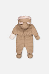 Baby One Piece Snowsuit For Car Seats Taupe-1