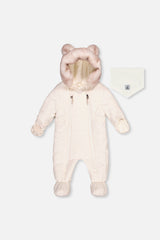 Baby One Piece Snowsuit For Car Seats Off White-0