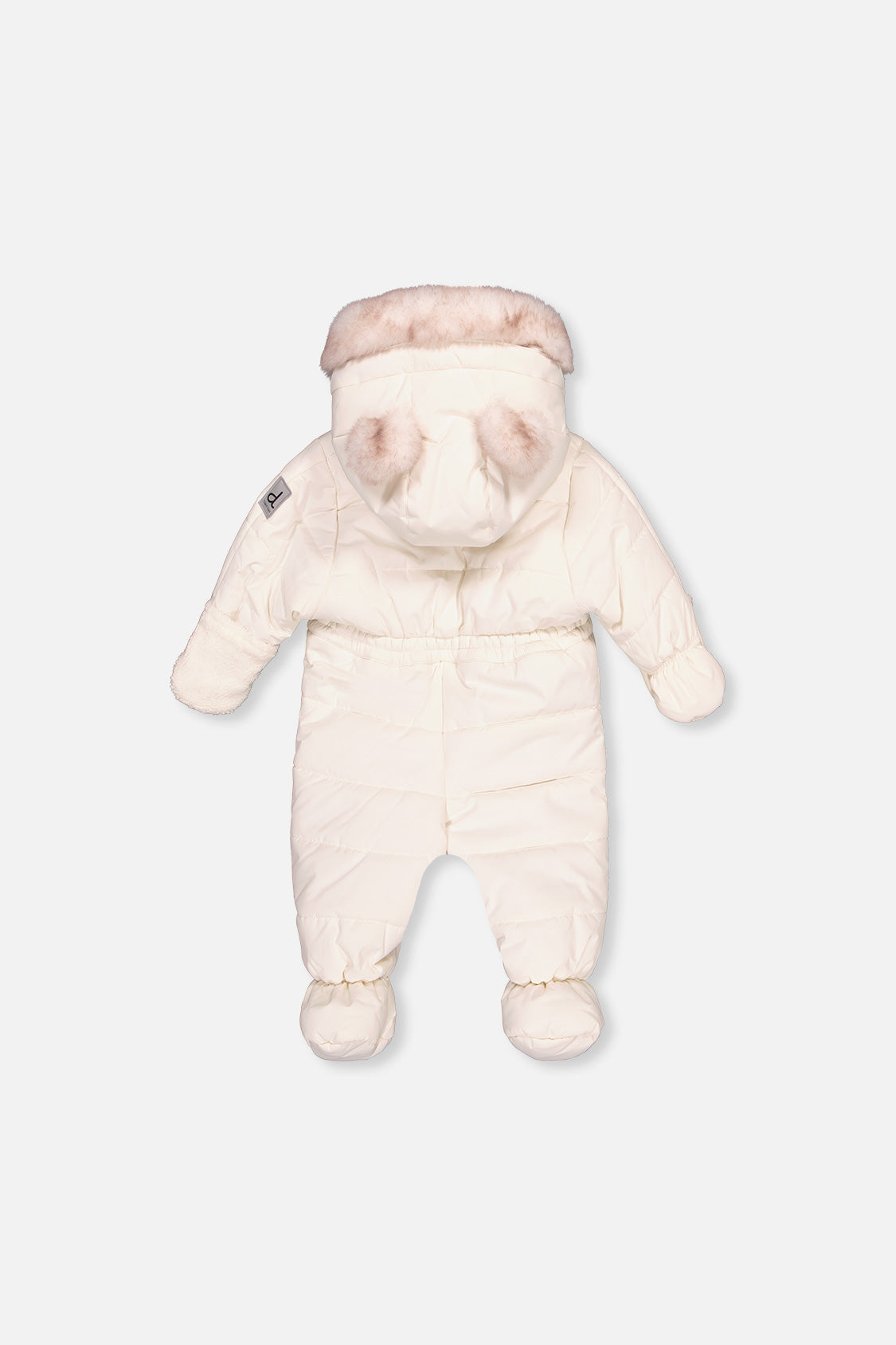 Baby One Piece Snowsuit For Car Seats Off White-1
