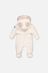 Baby One Piece Snowsuit For Car Seats Off White-1