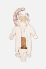 Baby One Piece Snowsuit For Car Seats Off White-2