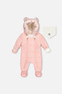 Baby One Piece Snowsuit For Car Seats Pale Dusty Pink-0