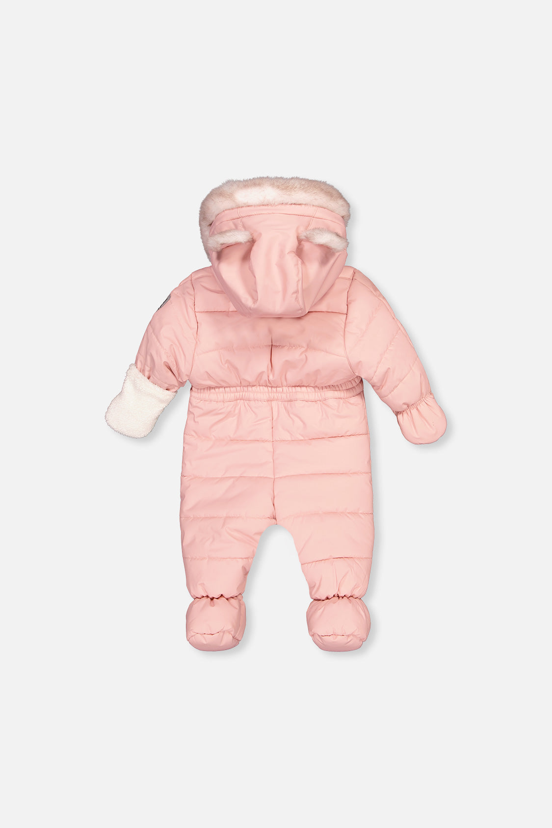 Baby One Piece Snowsuit For Car Seats Pale Dusty Pink-1
