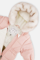 Baby One Piece Snowsuit For Car Seats Pale Dusty Pink-3