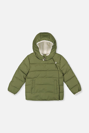 Winter Jacket Adapted For Car Seats Olive Green-0