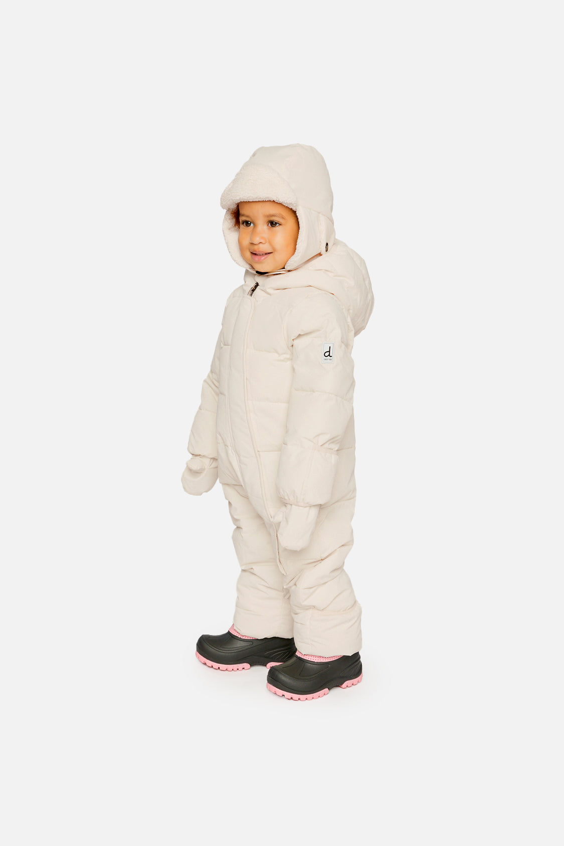 Baby Cloud One Piece Snowsuit Adapted For Car Seats Off White-2