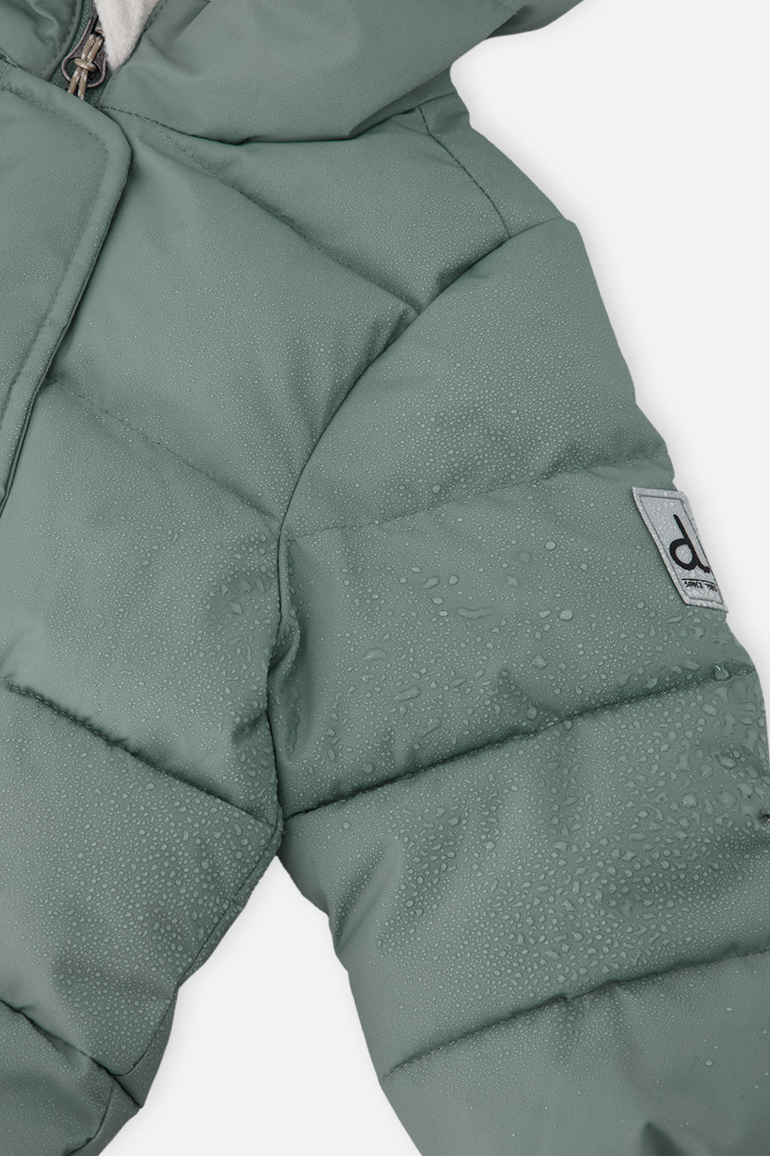 Deux par Deux sage green Baby Cloud car seat snowsuit, additional view 5