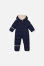 Baby Cloud One Piece Snowsuit Adapted For Car Seats Dark Blue-0