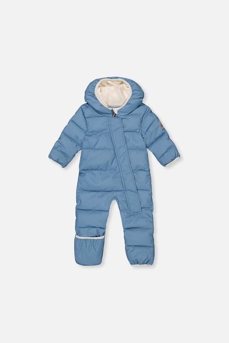 Baby Cloud One Piece Snowsuit Adapted For Car Seats Blue Grey-0
