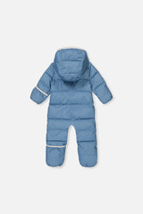 Baby Cloud One Piece Snowsuit Adapted For Car Seats Blue Grey-1