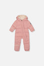 Baby Cloud One Piece Snowsuit Adapted For Car Seats Pale Dusty Pink-0