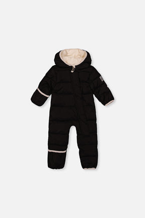 Deux par Deux Baby Cloud Black car seat snowsuit -20°C 5K front view 3M-24M
